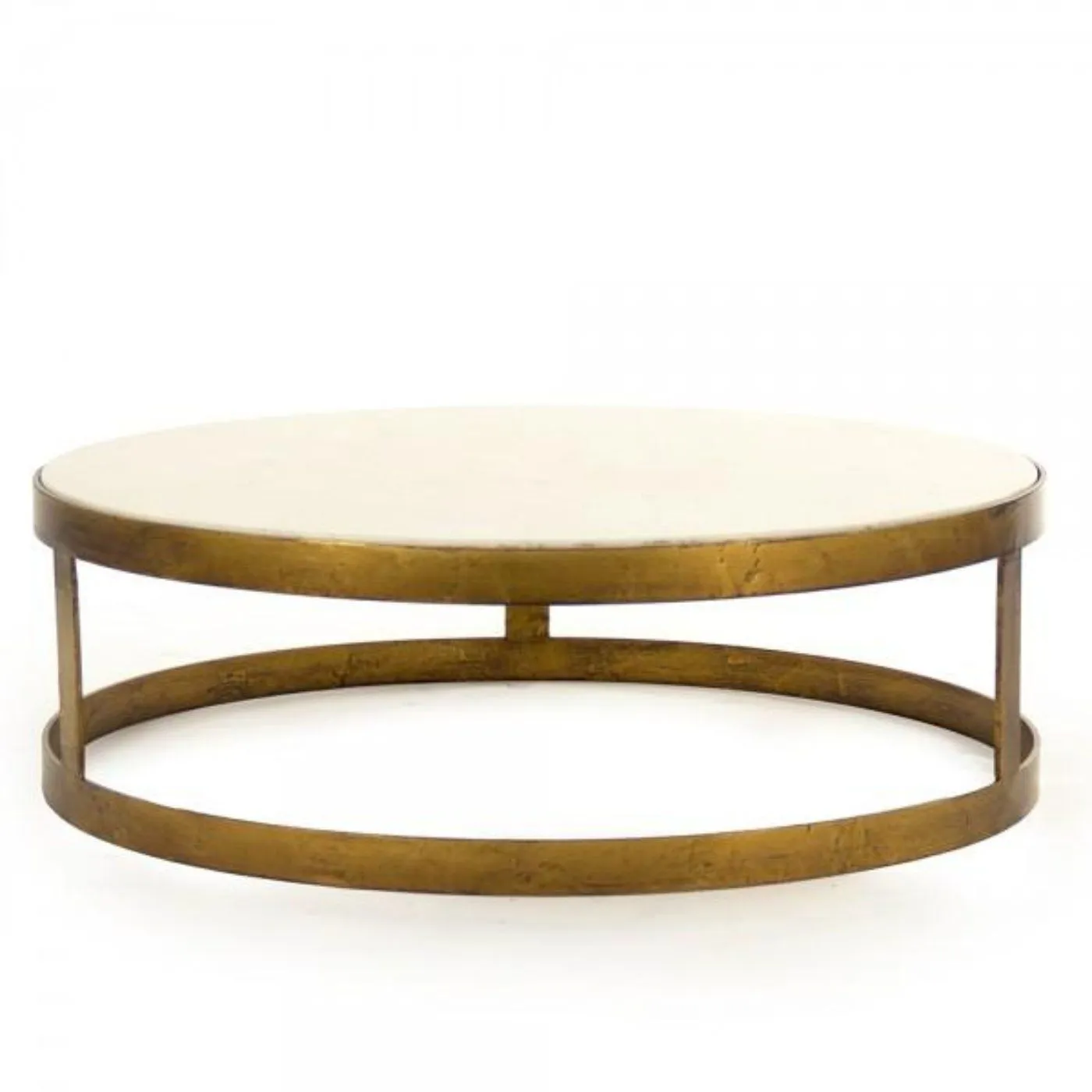 Gilded Iron and Marble Nesting Coffee Tables