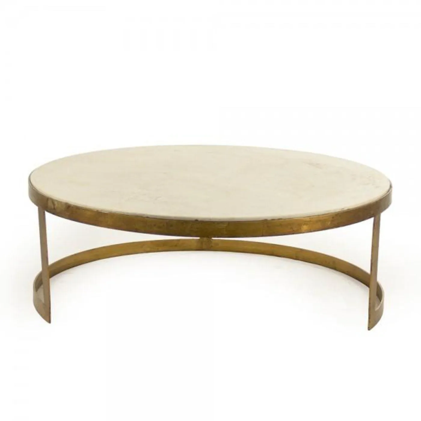 Gilded Iron and Marble Nesting Coffee Tables