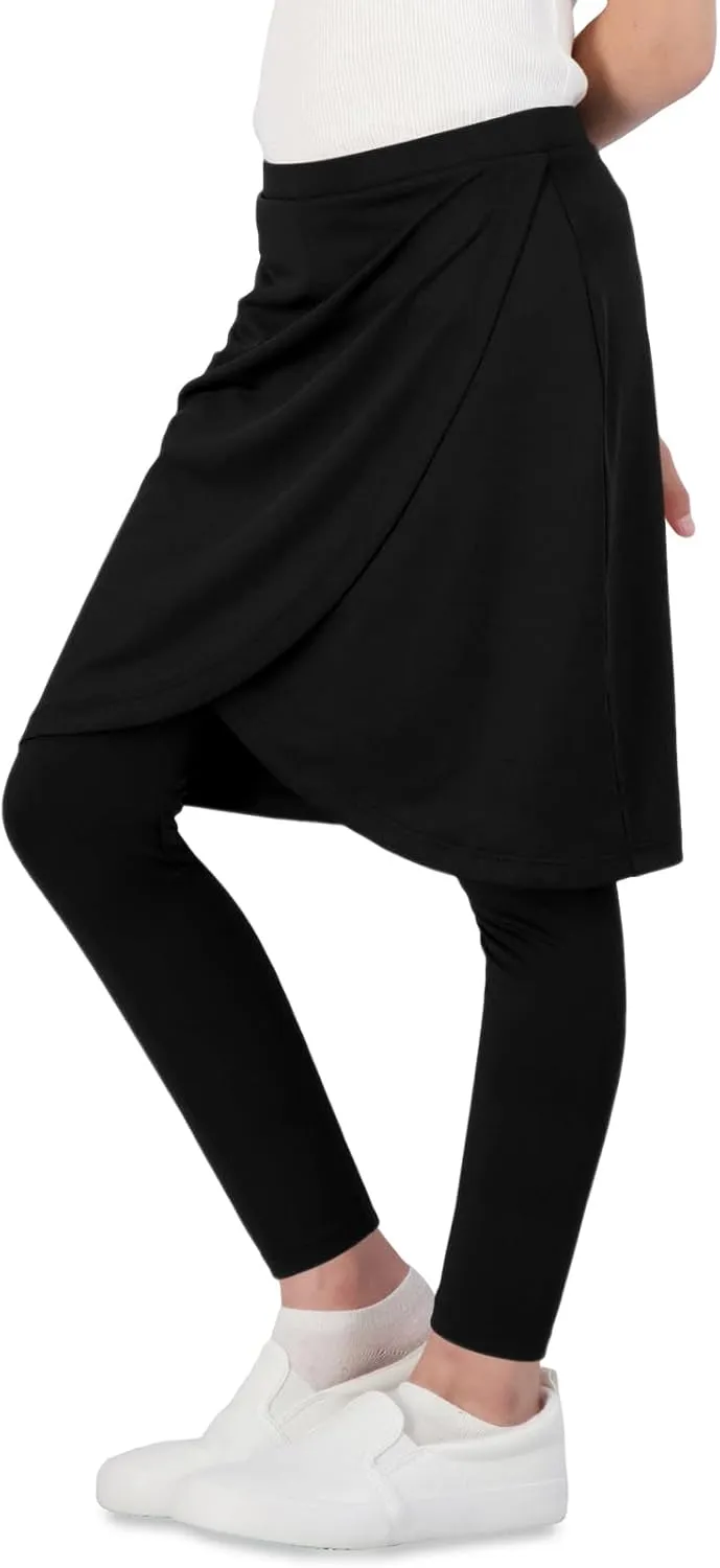 Girls High Elastic Waist Skirts Pants Kids Cute Active Golf Tennis Skorts Leggings