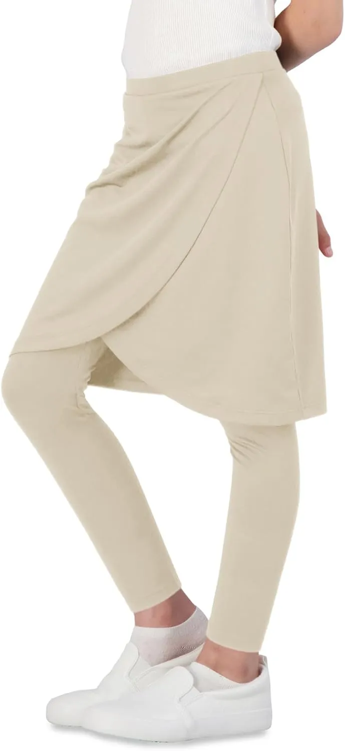 Girls High Elastic Waist Skirts Pants Kids Cute Active Golf Tennis Skorts Leggings