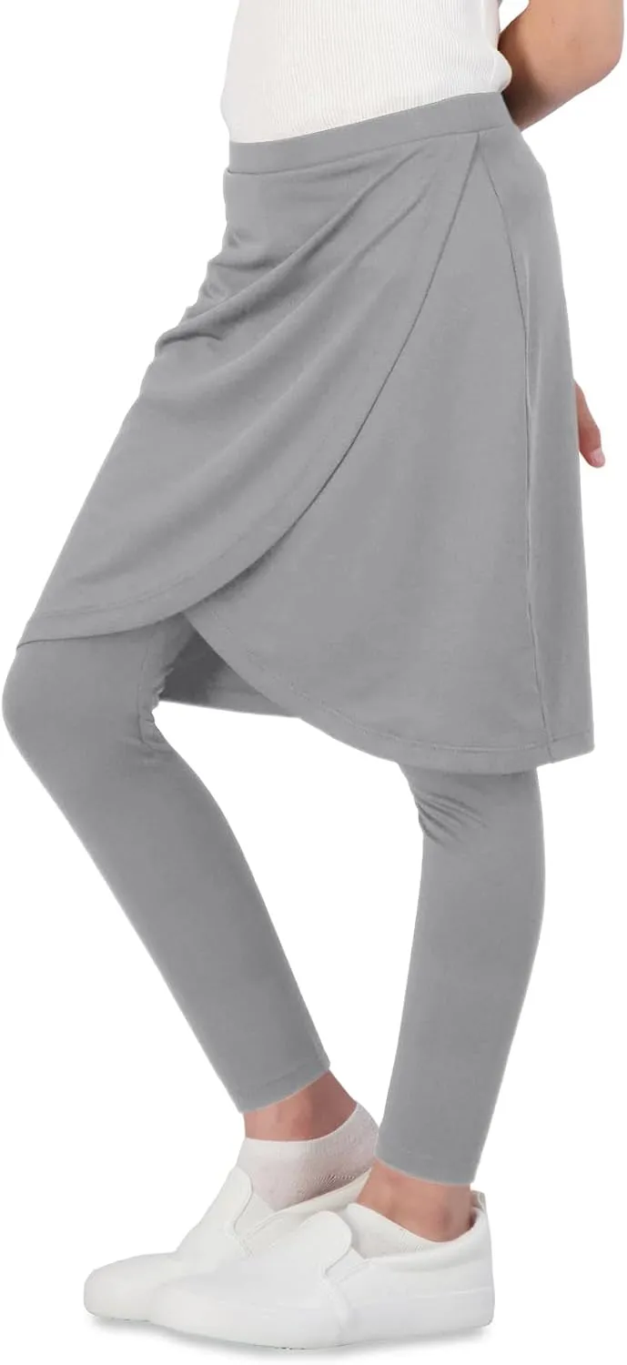 Girls High Elastic Waist Skirts Pants Kids Cute Active Golf Tennis Skorts Leggings