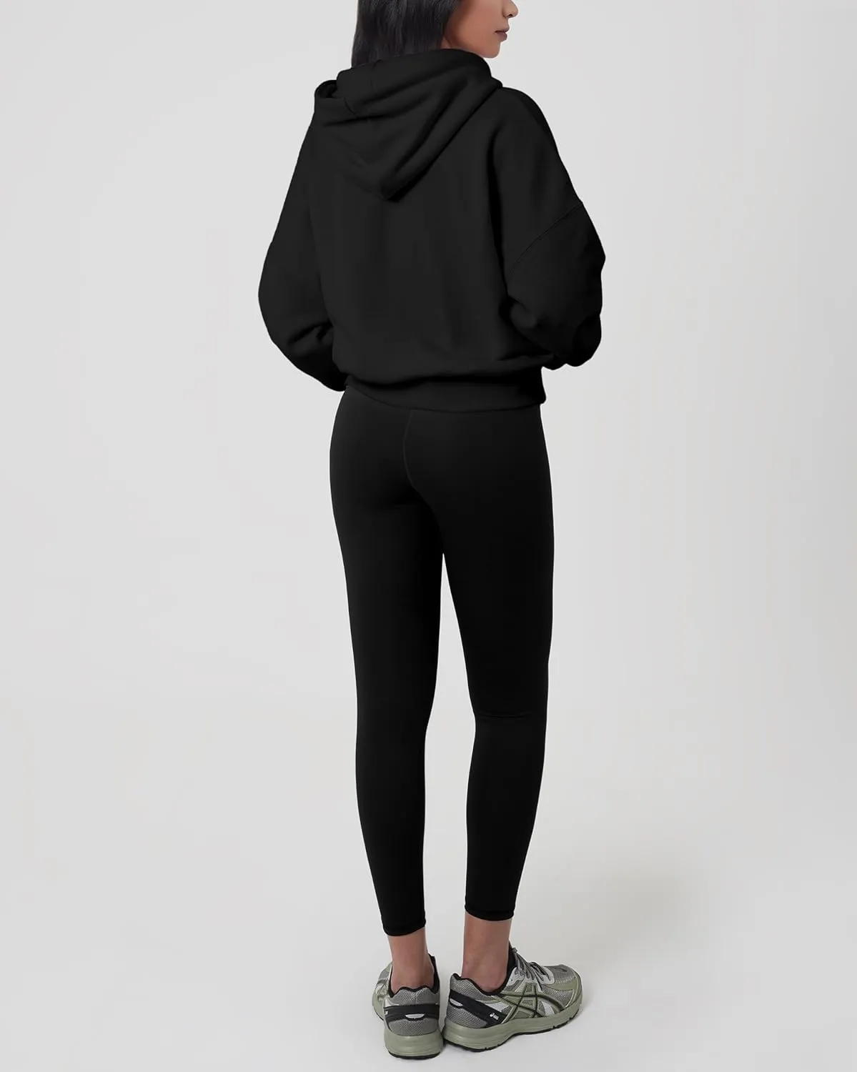GIVON Oversized Cropped Hoodies for Women Loose Fit Crop Sweatshirts Jackets Fall Outfits Winter Clothes