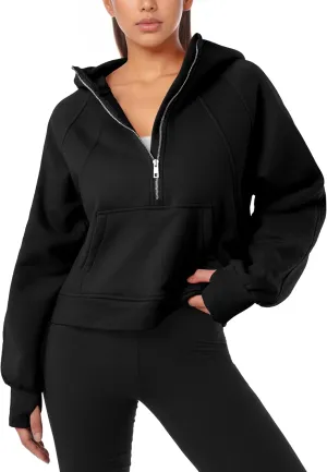 GIVON Oversized Cropped Hoodies for Women Loose Fit Crop Sweatshirts Jackets Fall Outfits Winter Clothes