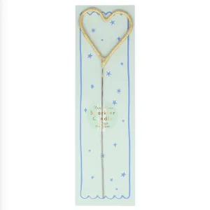 Gold Sparkler Heart Candle