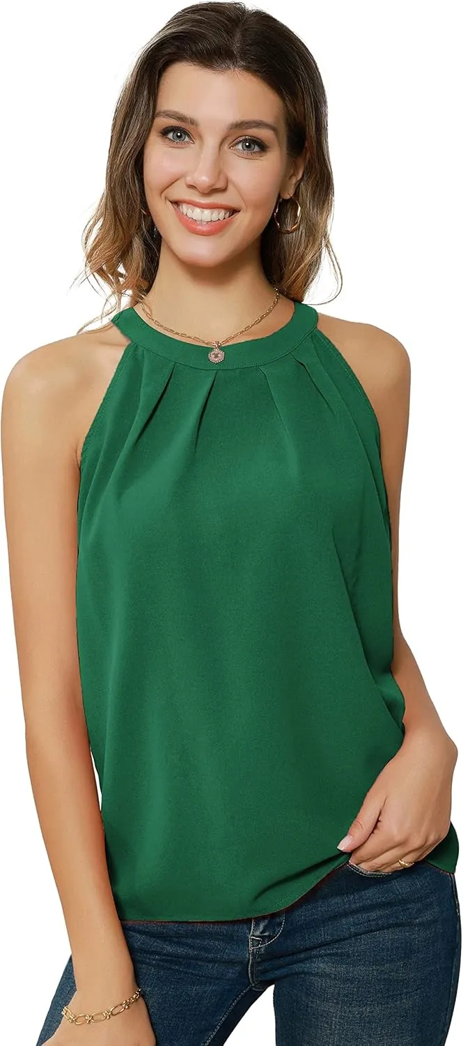 GRACE KARIN Sequin Halter Tops for Women Sleeveless Dressy Sparkle Tank Camisole Tops Party Club Cocktail Vest Shirt