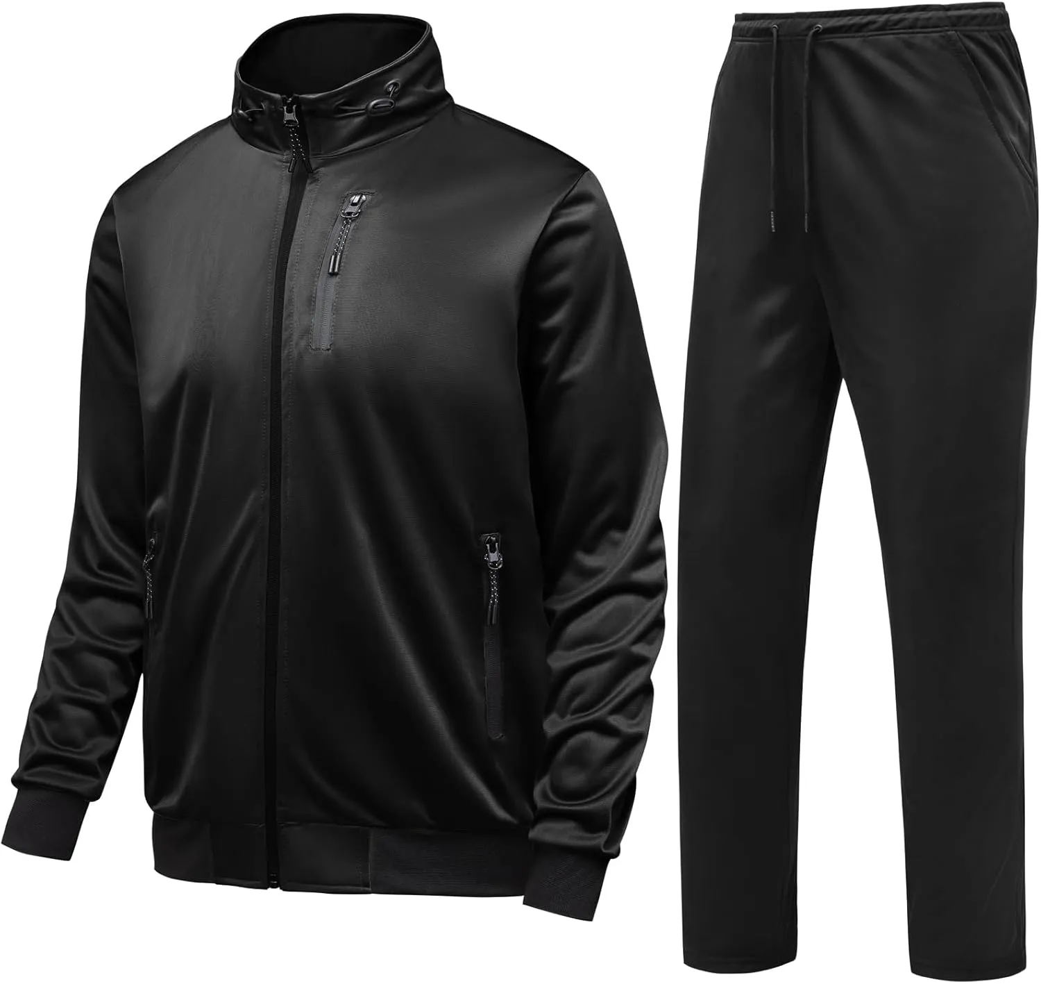 GYMELITE Men's Athletic Full Zip Tracksuit Set Fashion Workout Sweatsuit Track Long Sleeve Jackets and Pants 2 Piece Outfit