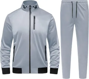 GYMELITE Men's Athletic Full Zip Tracksuit Set Fashion Workout Sweatsuit Track Long Sleeve Jackets and Pants 2 Piece Outfit