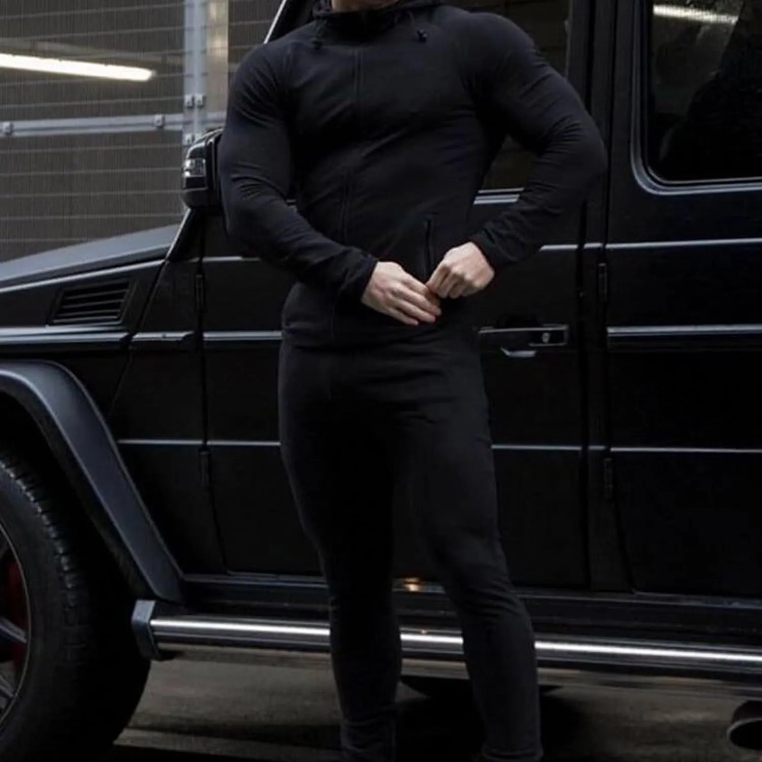 GYMELITE Men's Athletic Full Zip Tracksuit Set Fashion Workout Sweatsuit Track Long Sleeve Jackets and Pants 2 Piece Outfit