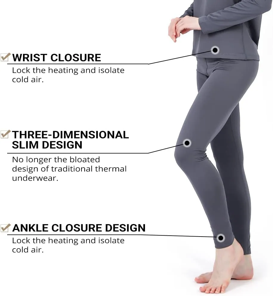 HEROBIKER Thermal Underwear Women Ultra-Soft Set Base Layer Top & Bottom Long Johns with Fleece Lined Winter Warm