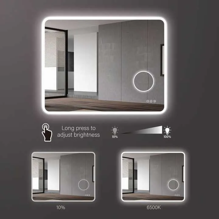 High Quality Home Decor Anti-fog Smart Touch LED Mirror ديكورات منزلية عالية الجودة مضادة للضباب مرآة Led ذكية تعمل باللمس