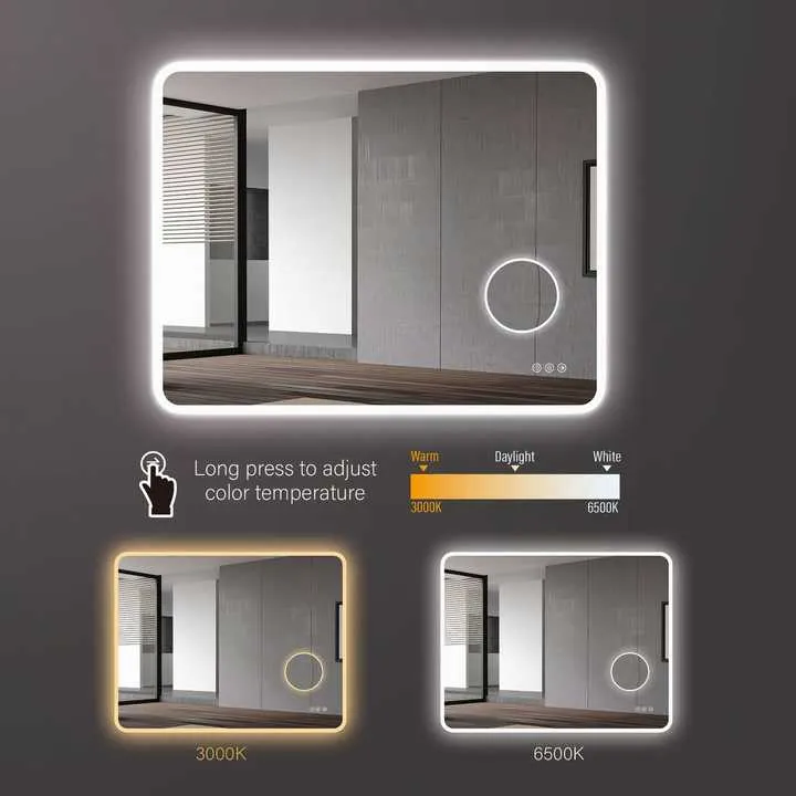 High Quality Home Decor Anti-fog Smart Touch LED Mirror ديكورات منزلية عالية الجودة مضادة للضباب مرآة Led ذكية تعمل باللمس