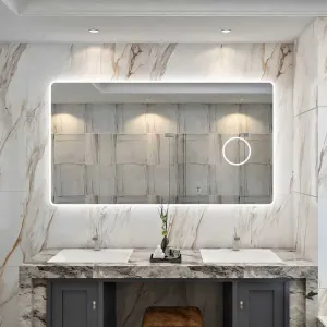 High Quality Home Decor Anti-fog Smart Touch LED Mirror ديكورات منزلية عالية الجودة مضادة للضباب مرآة Led ذكية تعمل باللمس