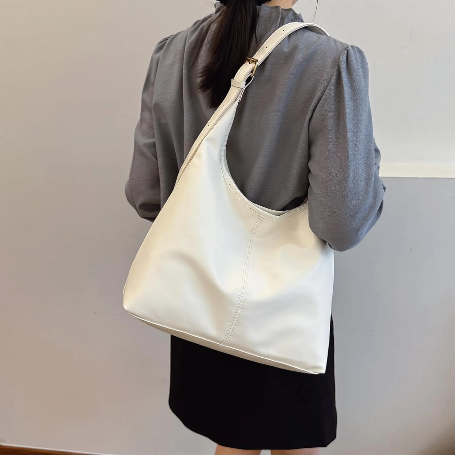 Hobo Bag for Women Vegan Leather Tote Purses with Soft Straps, Slouchy Shoulder Bag