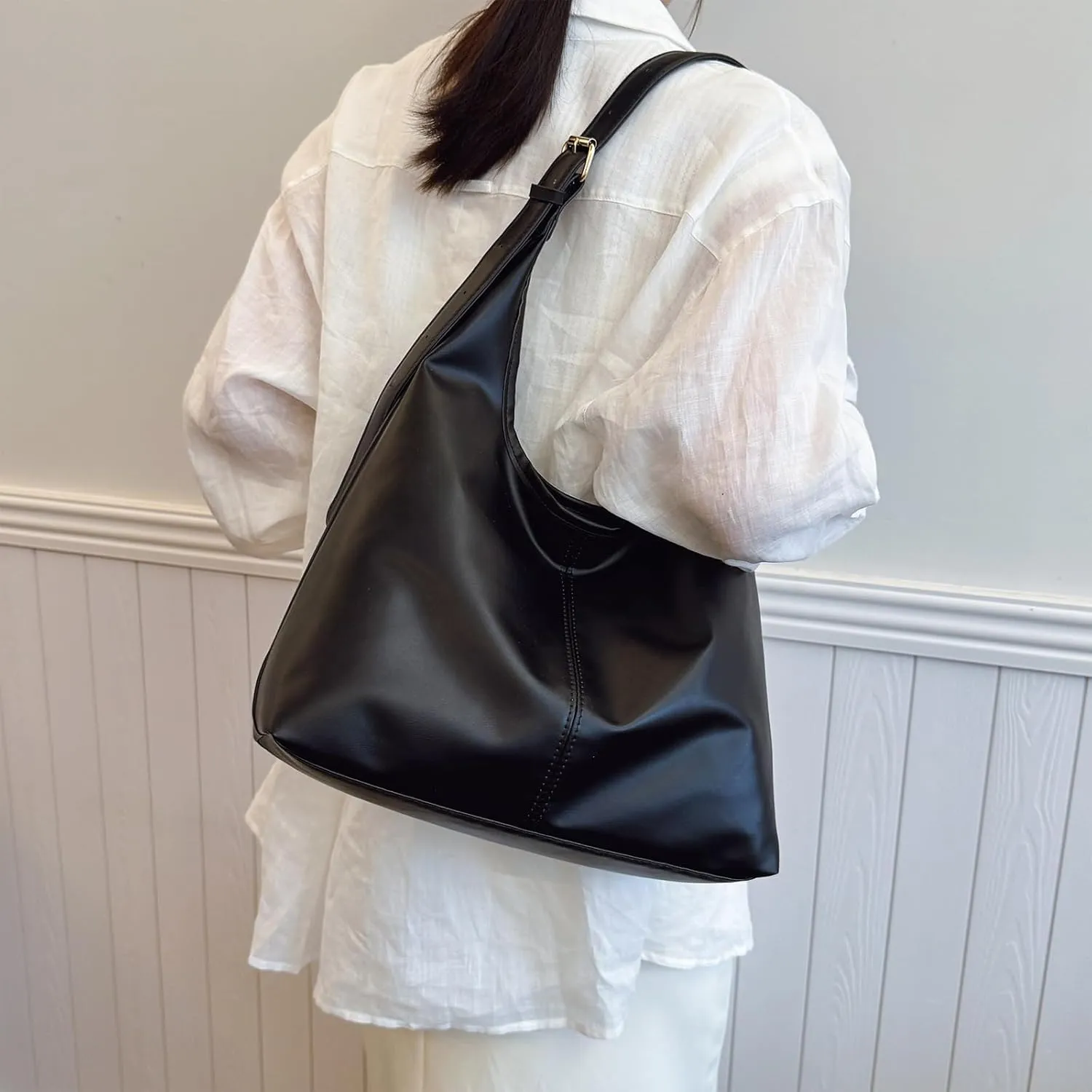 Hobo Bag for Women Vegan Leather Tote Purses with Soft Straps, Slouchy Shoulder Bag