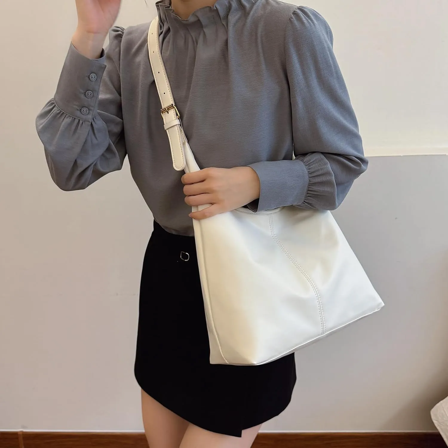 Hobo Bag for Women Vegan Leather Tote Purses with Soft Straps, Slouchy Shoulder Bag