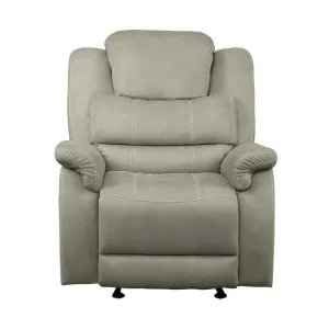 Homelegance Furniture Shola Glider Reclining Chair in Gray