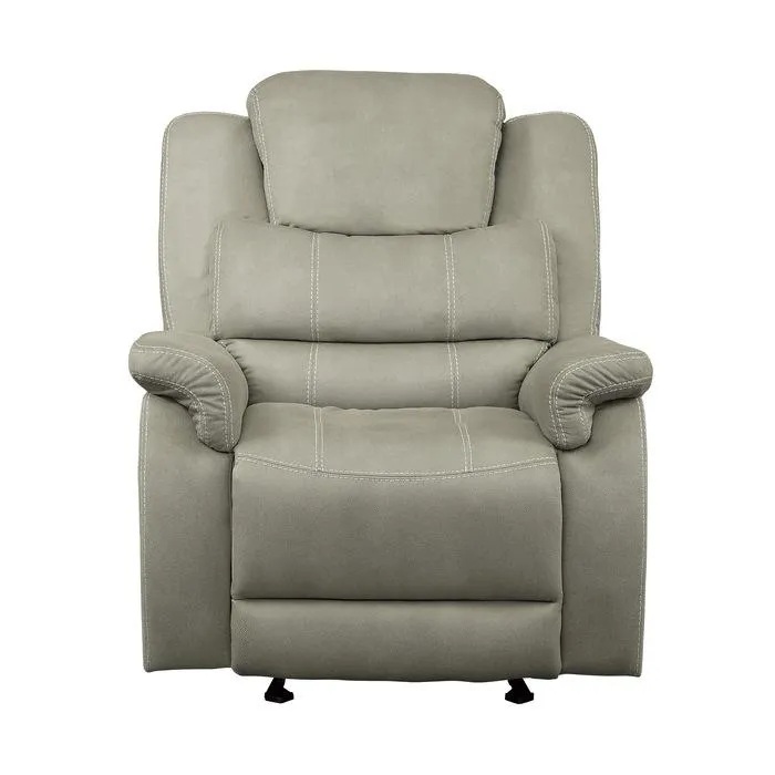 Homelegance Furniture Shola Glider Reclining Chair in Gray