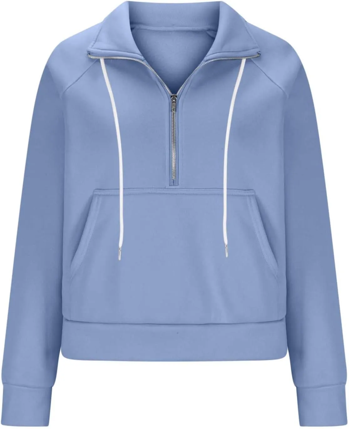 Hoodies for Teen Girls Half Zip Crop Sweatshirt Drawstring Pullover Going Out Cute Fashion Dating Shirts Thumb Hole