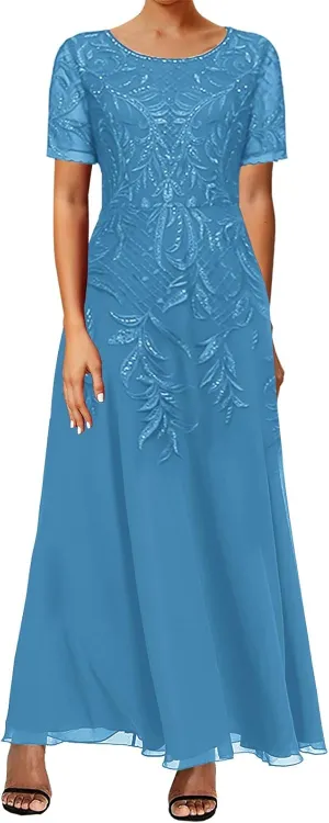 JAEDEN Mother of The Bride Lace Dresses 2025 Tea Length - Chiffon Formal Evening Gowns