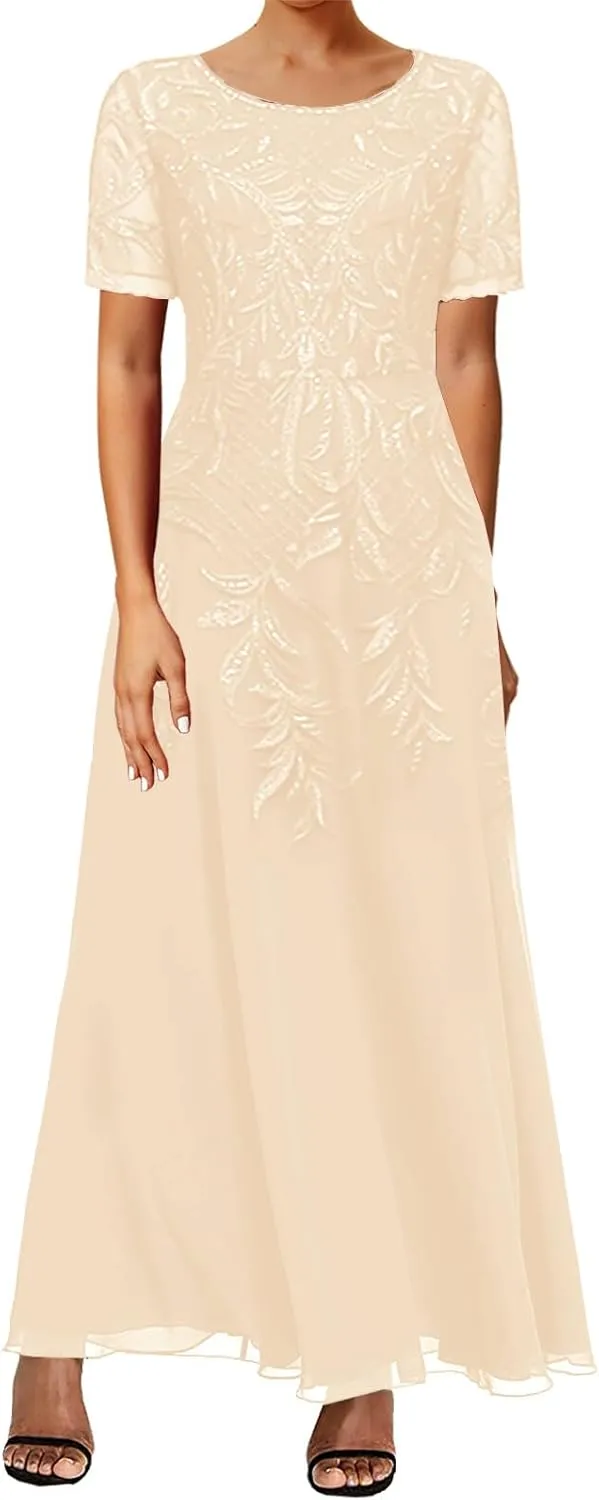 JAEDEN Mother of The Bride Lace Dresses 2025 Tea Length - Chiffon Formal Evening Gowns