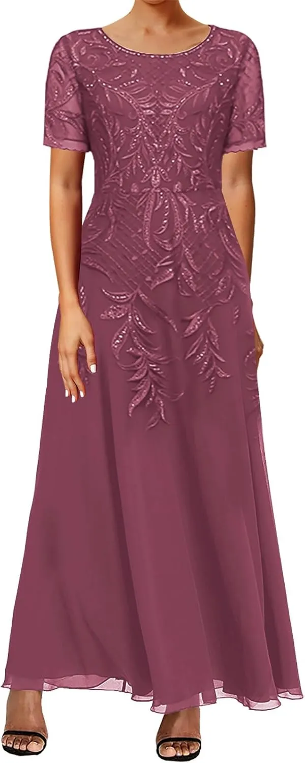 JAEDEN Mother of The Bride Lace Dresses 2025 Tea Length - Chiffon Formal Evening Gowns