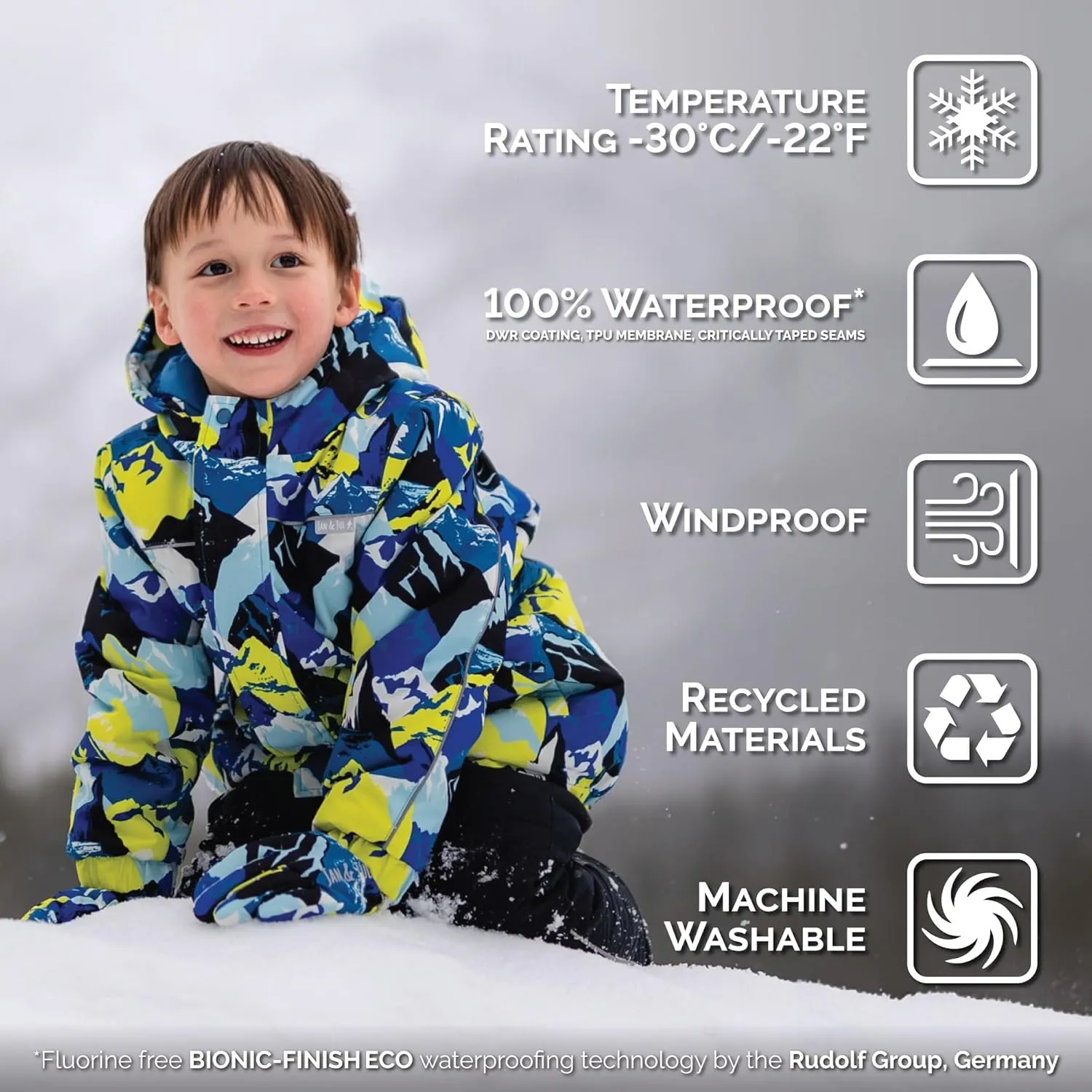 JAN & JUL Waterproof Ski Jacket, Insulated Snow Coat for Toddlers