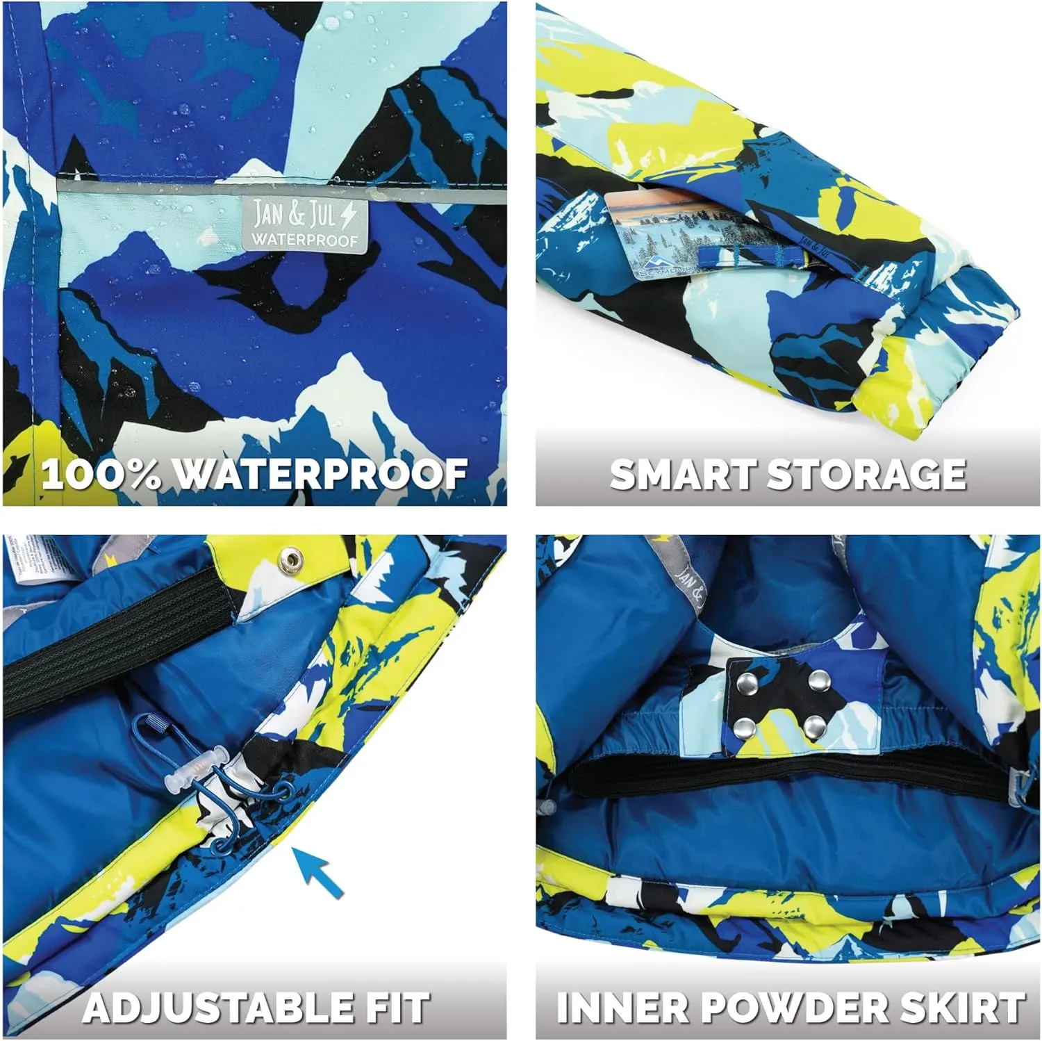 JAN & JUL Waterproof Ski Jacket, Insulated Snow Coat for Toddlers