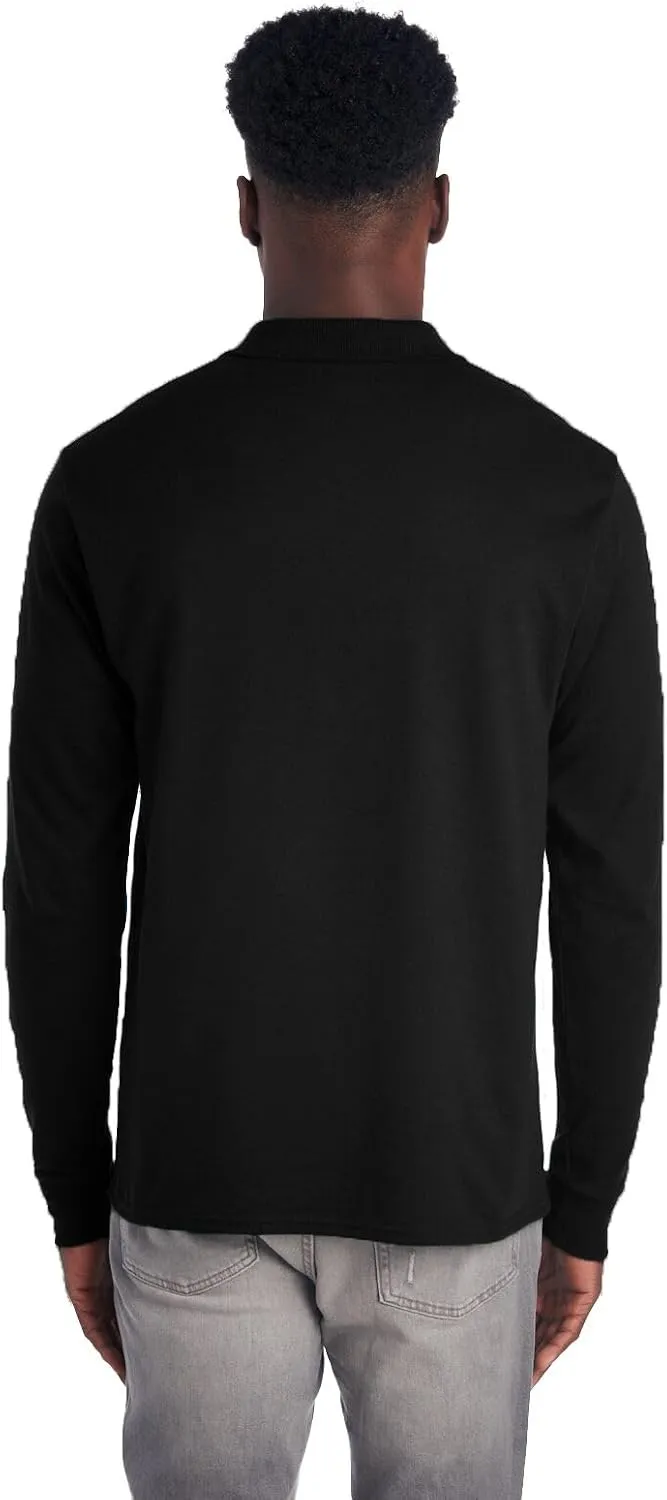 Jerzees Men's Long Sleeve Polo Shirts, Cotton Blend, Two Button Closure, Regular Fit, Sizes S-2x