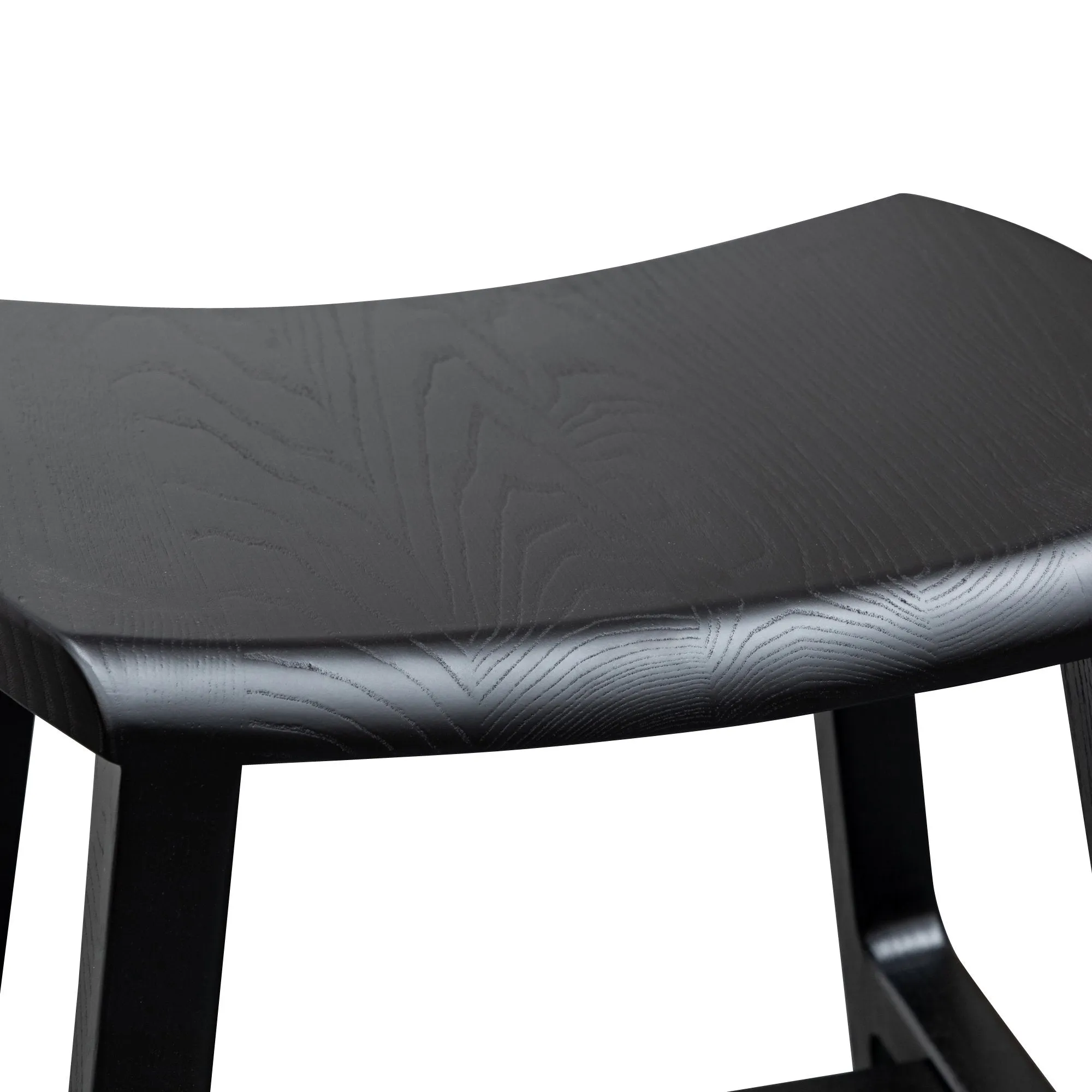 Judy 45cm Ash Wood Low Stool - Black