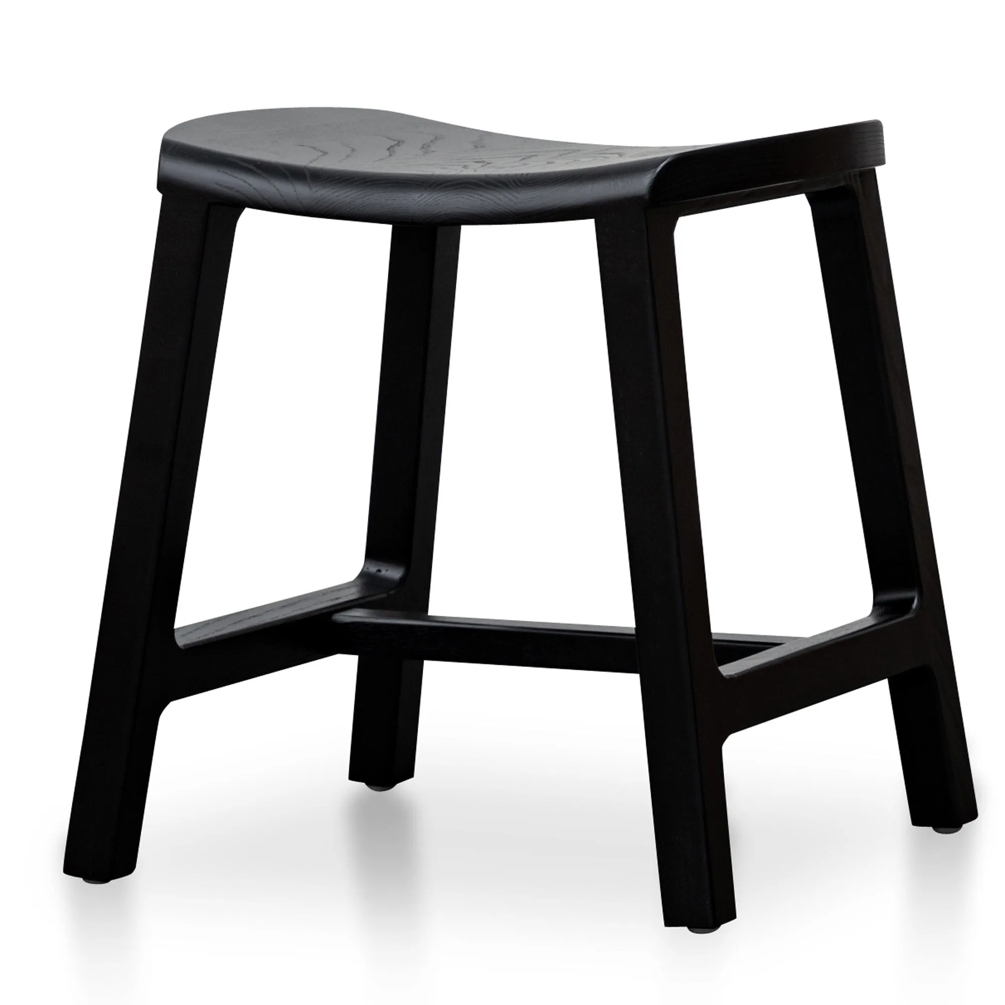 Judy 45cm Ash Wood Low Stool - Black