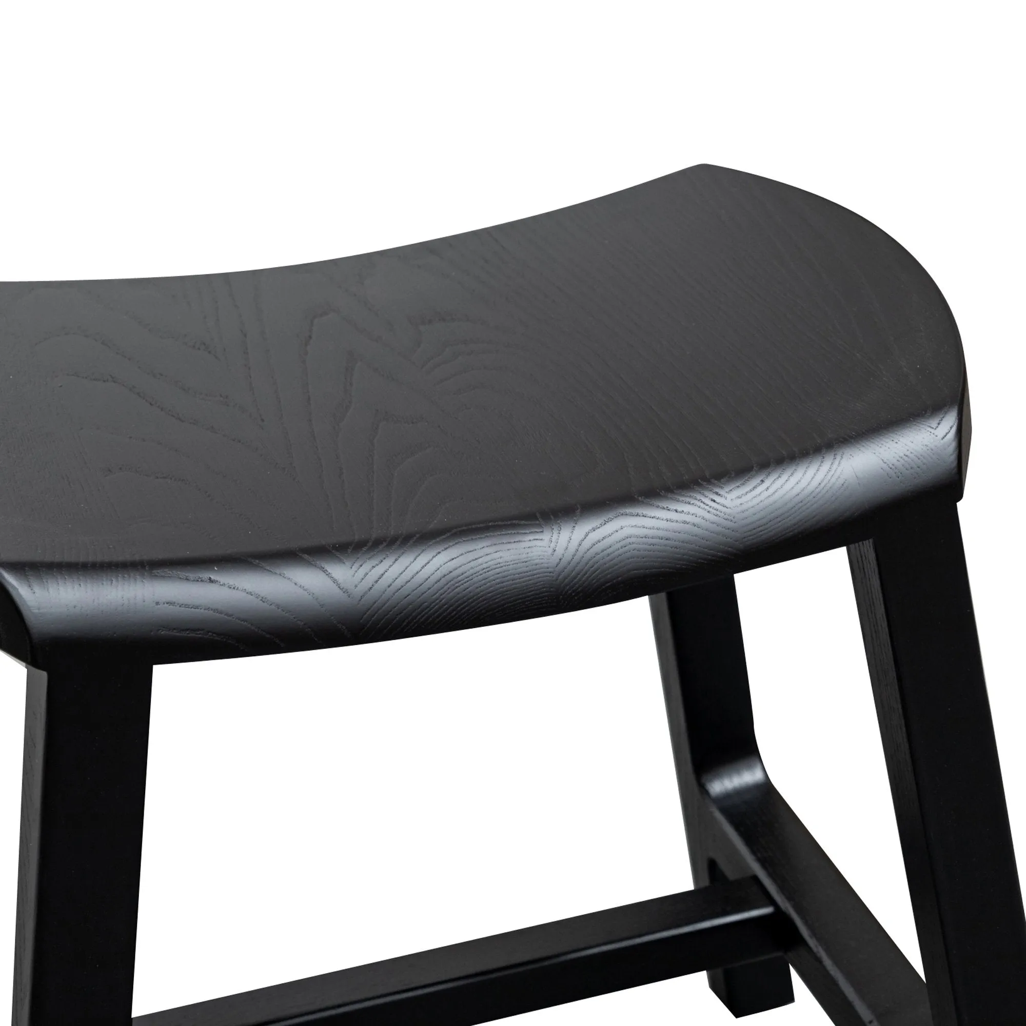 Judy 45cm Ash Wood Low Stool - Black