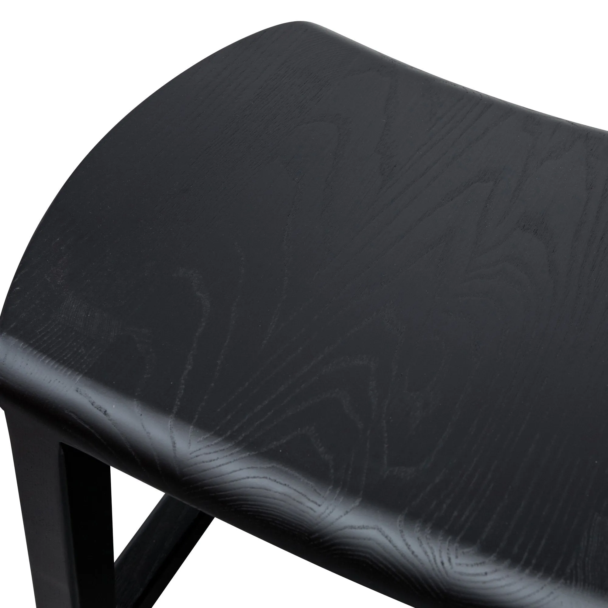 Judy 45cm Ash Wood Low Stool - Black