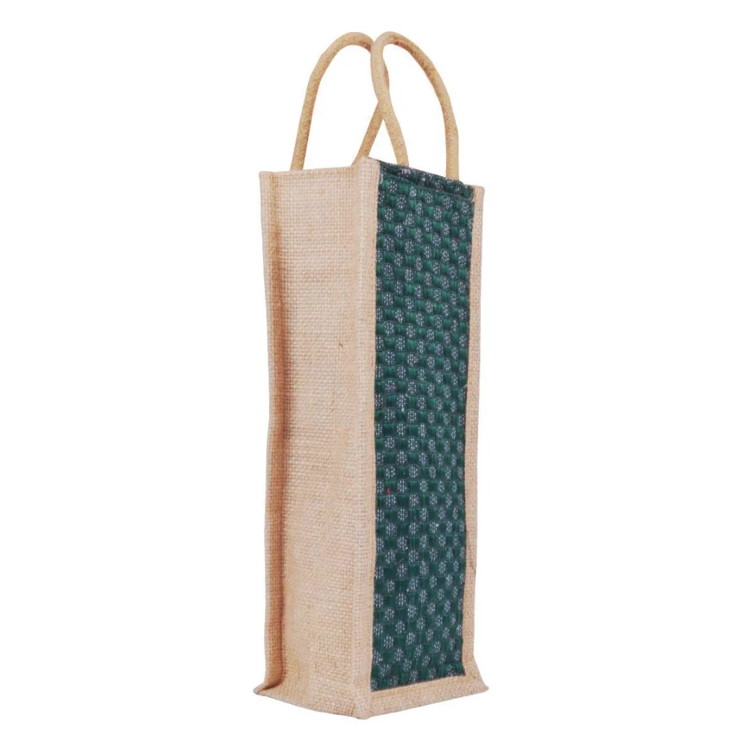 Jute Water Bottle Carry Bag, Bottle Cover Bag for Men & Women (Design & Color May Vary)