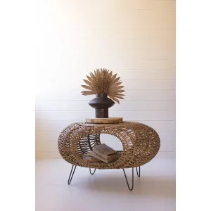 Kalalou - Woven Oval Coffee Table With Open Storage