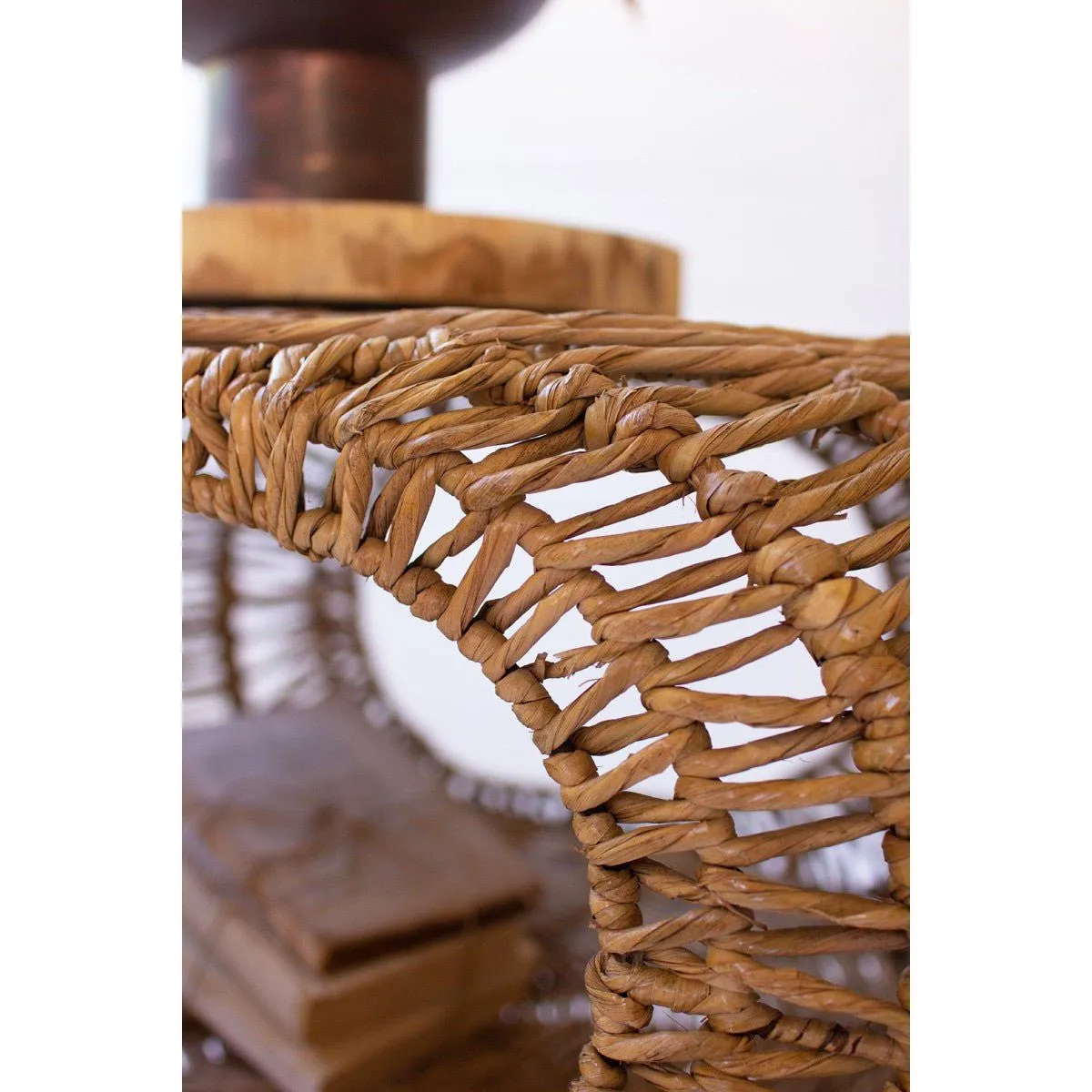 Kalalou - Woven Oval Coffee Table With Open Storage