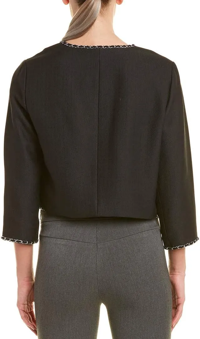 Karl Lagerfeld Paris Women's Tweed Jacket with Chain Detail
