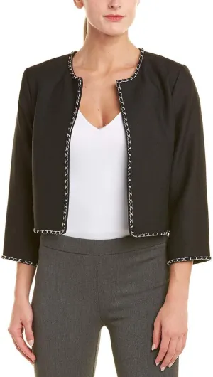 Karl Lagerfeld Paris Women's Tweed Jacket with Chain Detail