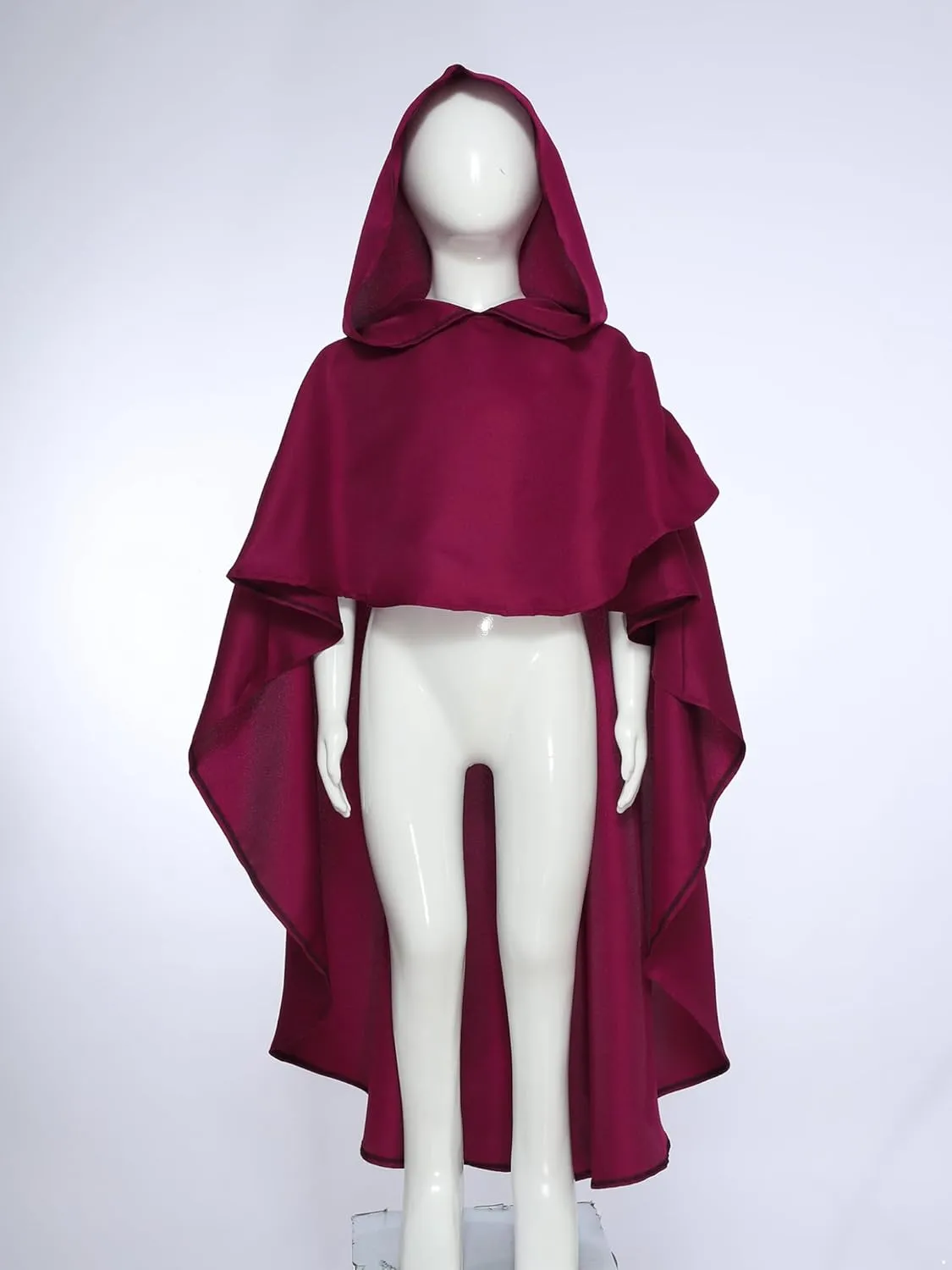 Kids Boys Girls Medieval Renaissance Pullover Wrap Hooded Cloak High-Low Robe Ponchos Capes Halloween Costume