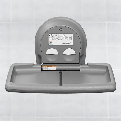Koala Kare® KB300-01SS - Surface Horizontal Grey Baby Changing Station with Stainless Steel Veneer (Newest Generation)