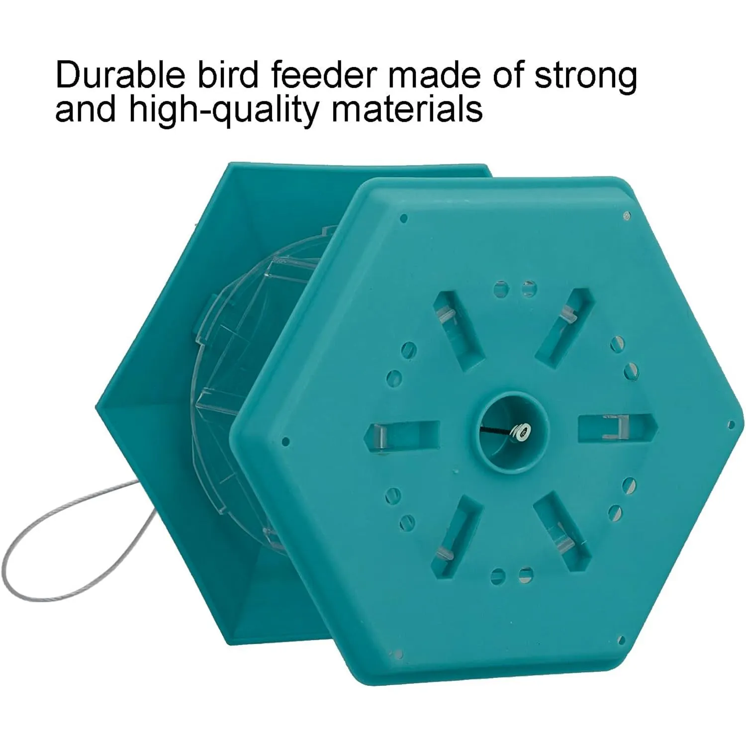 Kuber Industries Bird Feeder for Balcony Grill|PP Grain Holder for Garden, Outdoor|Stylish Hut Shape with Hanging Wire (Green)