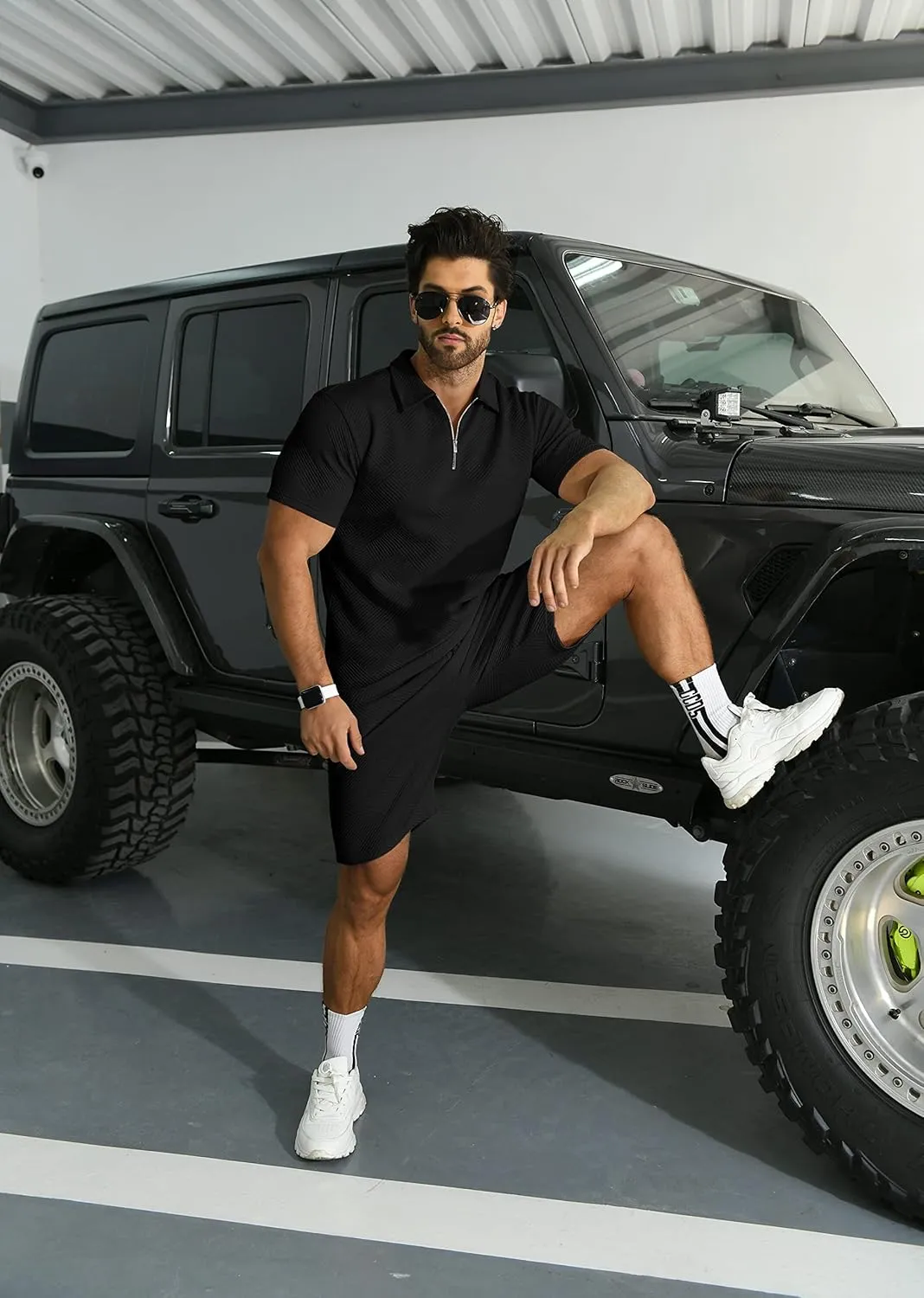 KUYIGO Men's Polo Shirt and Shorts Set Summer Outfits Fashion Casual Short Sleeve Suit for Men 2 Piece Tracksuit