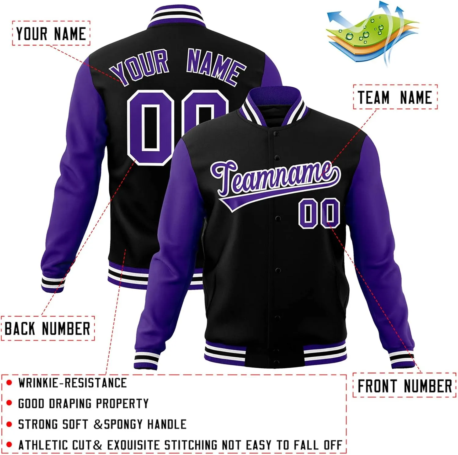 KXK Custom Men/Women/Youth Varsity Baseball Jacket Blend Letterman Jackets Stitched Personalized Name Number Logo Big Size