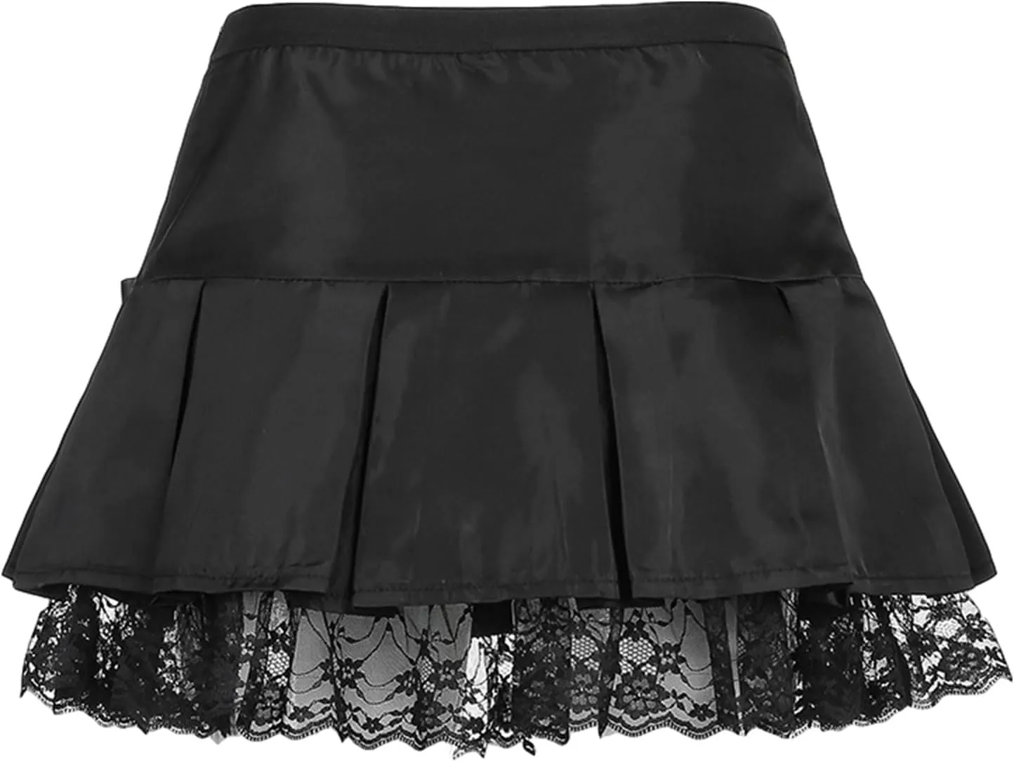 Lace Mini Skirts for Womens Low Rise Ruffle Layered Flowy Pleated Skirt Y2k Bloomer Micro Slip Shorts Skort Skirt