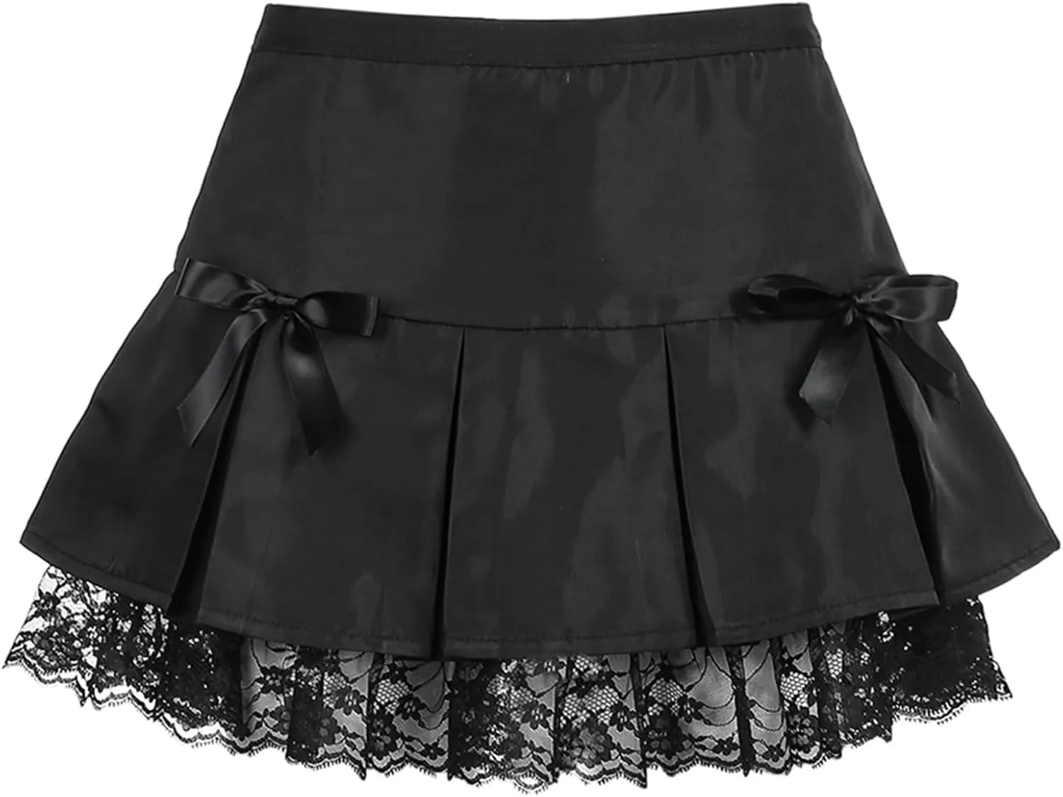 Lace Mini Skirts for Womens Low Rise Ruffle Layered Flowy Pleated Skirt Y2k Bloomer Micro Slip Shorts Skort Skirt