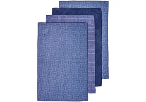 Ladelle Benson 4pk Microfibre Kitchen Towels - 43x68cm - Blue