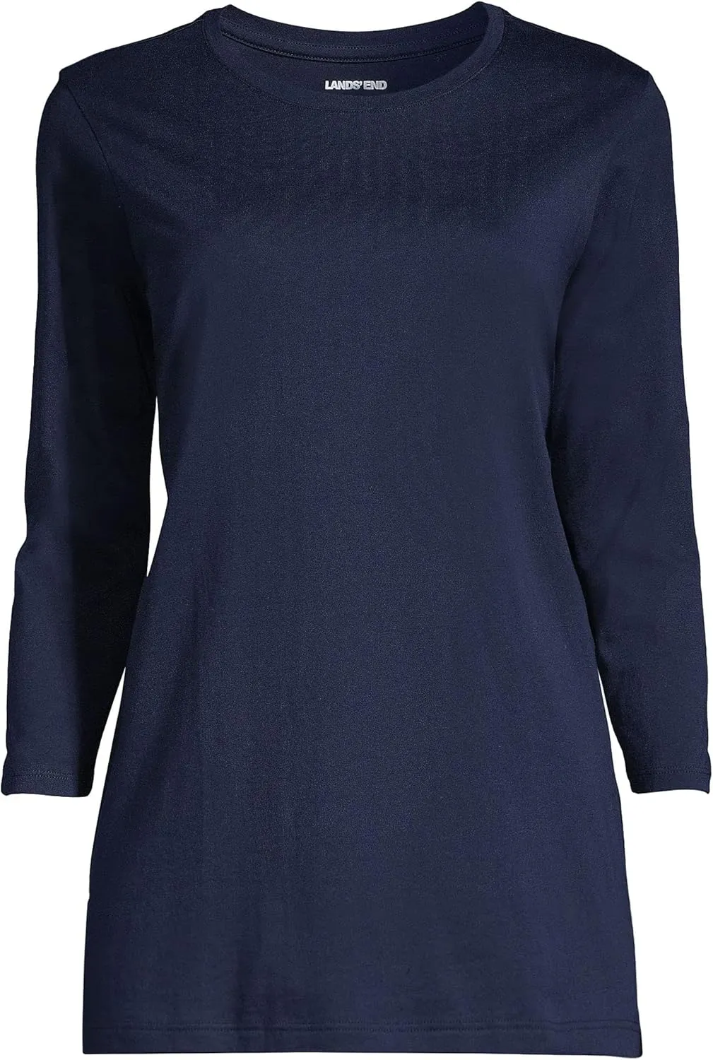 Lands' End Women's 3/4 Sleeve Supima Cotton Crewneck Tunic