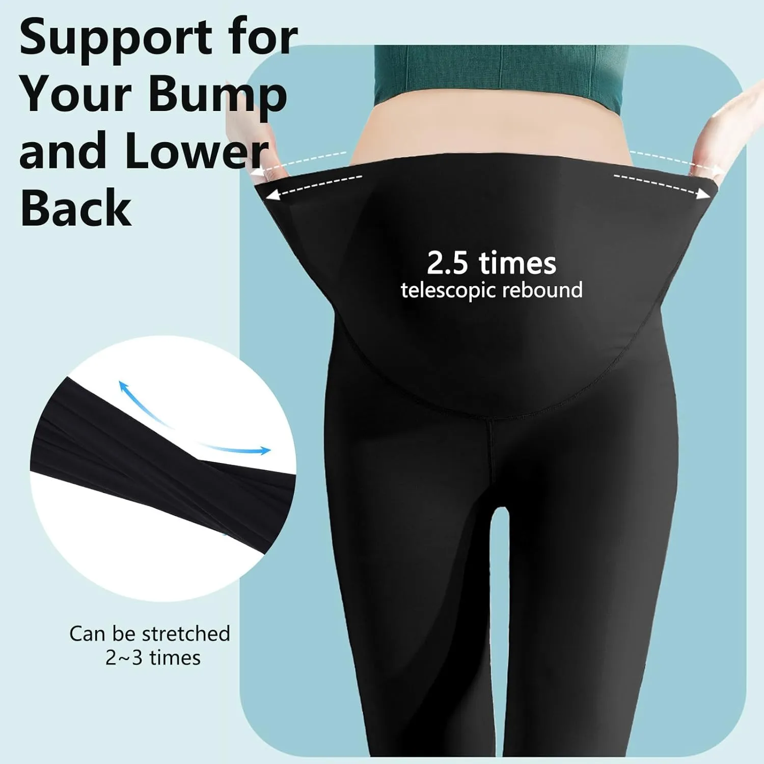 Lasora Maternity Leggings, Lasora Pregnancy Leggings for Women, Workout Maternity Pants, Yoga Pants Women, 2 Pack