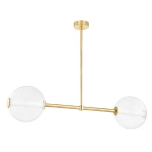 LED Island Pendant from the Richford Collection in Aged Brass Finish by Hudson Valley