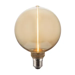 LED Single Filament Dimmable Bulb - 3.5W E27 Globe G125 - Amber