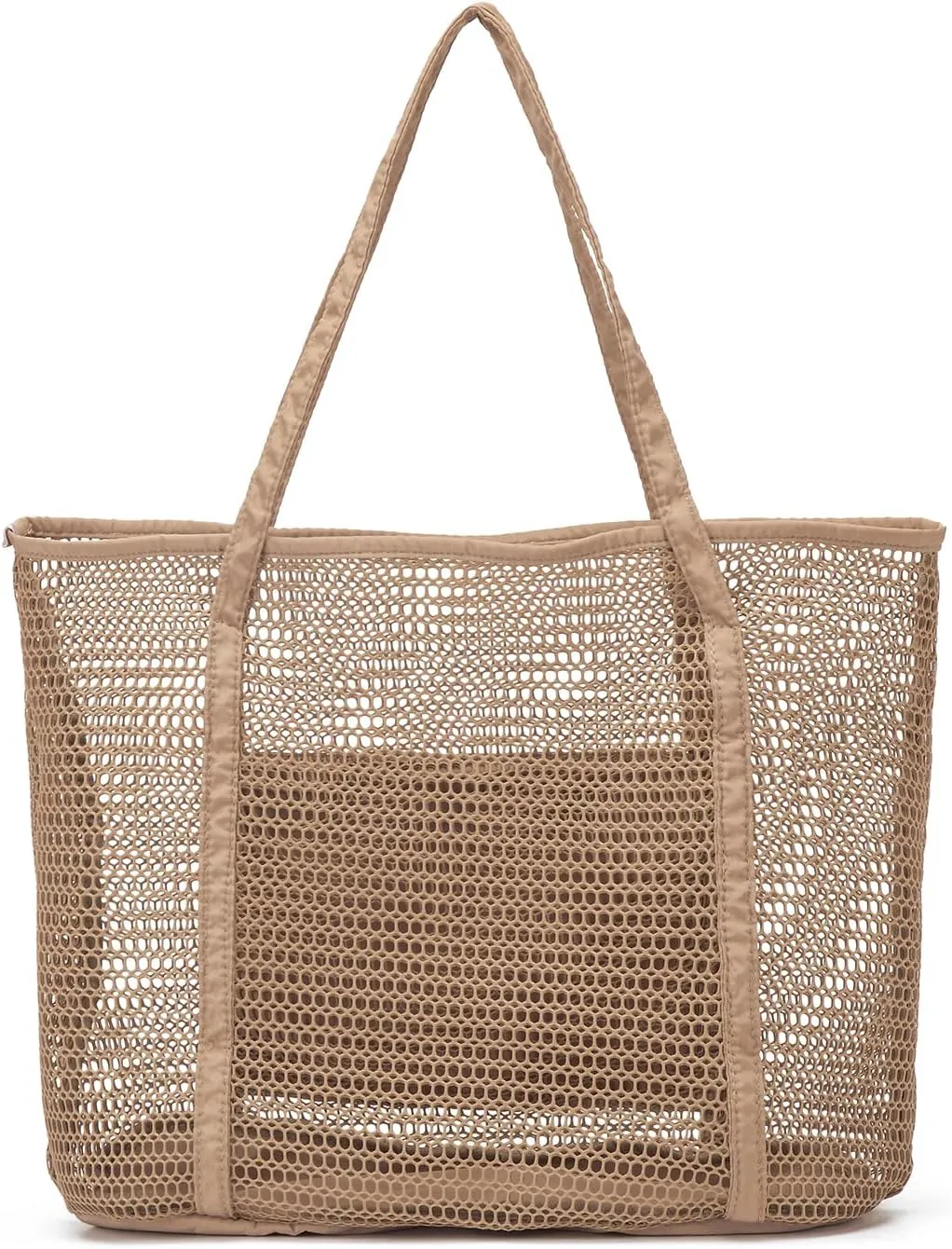 Lightweight Large Beach Bag for Women - Foldable Mesh Tote Handbag Minimalist Design for Travel, Pool, Shopping